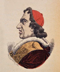 Porträt von Papst Pius VII. (Pius oder Pio) (1800-1823), 1898 (Stich mit späterer Kolorierung)